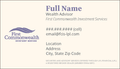 Investment Office Business Cards